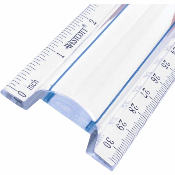 Westcott 12" Clear Magnifying Data Processing Ruler - Image 2