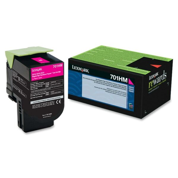 Lexmark Unison 701HM Original High Yield Laser Toner Cartridge - Magenta - 1 Each