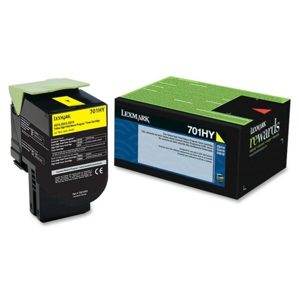 Lexmark Unison 701HY Original High Yield Laser Toner Cartridge - Yellow - 1 Each