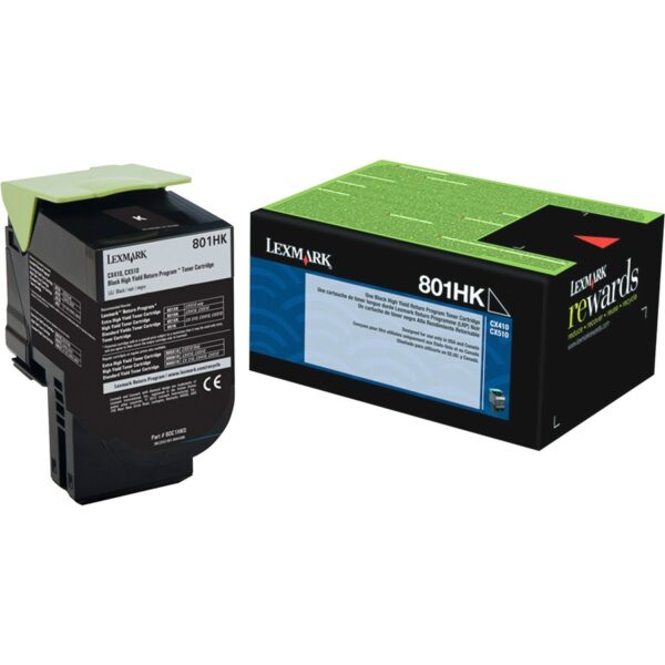 Lexmark Unison 801HK Original High Yield Laser Toner Cartridge - Black - 1 Each