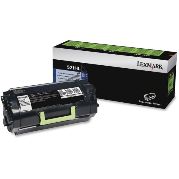 Lexmark 521HL Original High Yield Laser Toner Cartridge - Black - 1 Each