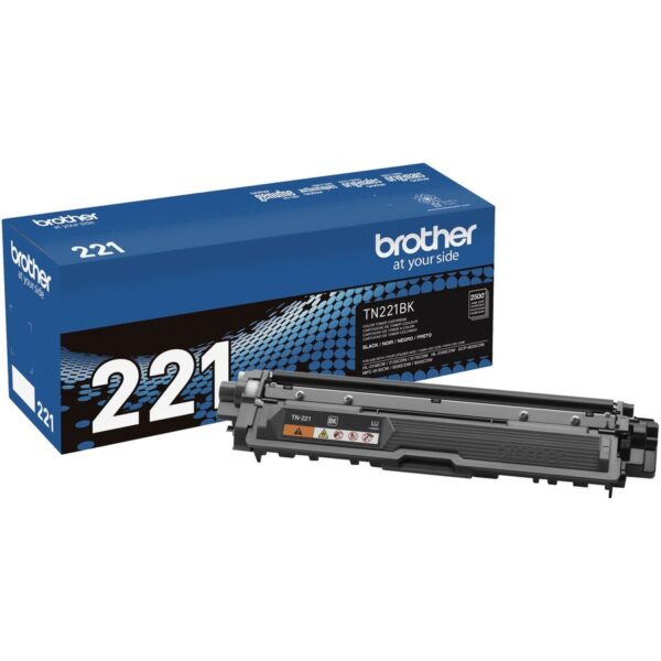 Brother TN221BK Original Standard Yield Laser Toner Cartridge - Black - 1 Each