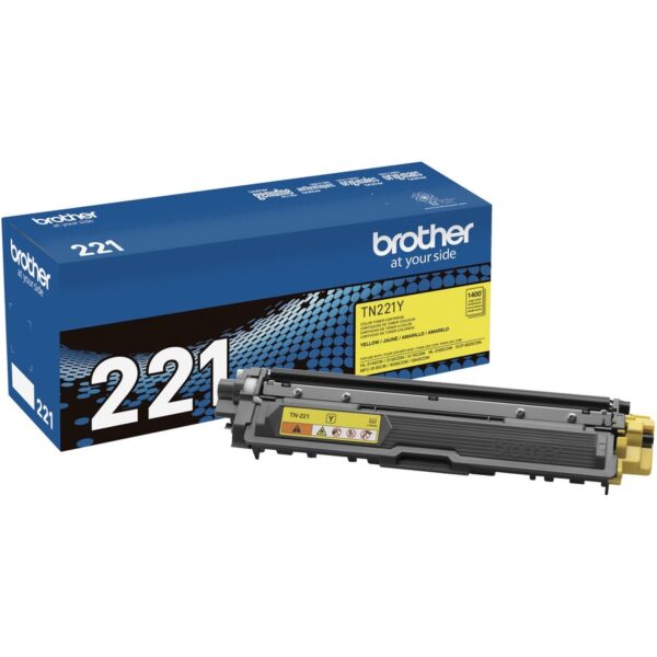 Brother TN221Y Original Standard Yield Laser Toner Cartridge - Yellow - 1 Each