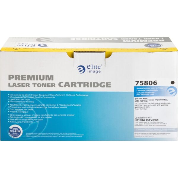 Elite Image Remanufactured Laser Toner Cartridge - Alternative for HP 80A (CF280A) - Black - 1 Each - Image 5