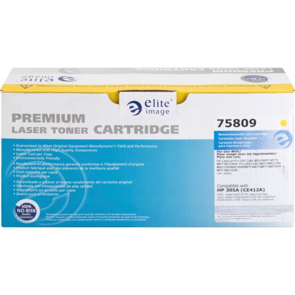 Elite Image Remanufactured Laser Toner Cartridge - Alternative for HP 305A (CE412A) - Yellow - 1 Each - Image 5