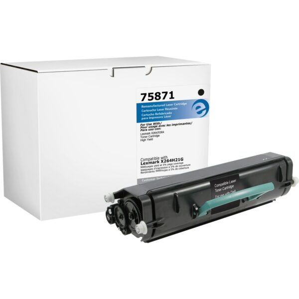 Elite Image Remanufactured High Yield Laser Toner Cartridge - Alternative for Lexmark X264H21A - Black - 1 Each