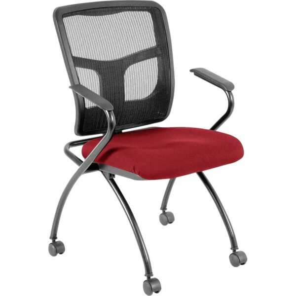 Lorell Mesh Back Fabric Seat Nesting Chairs