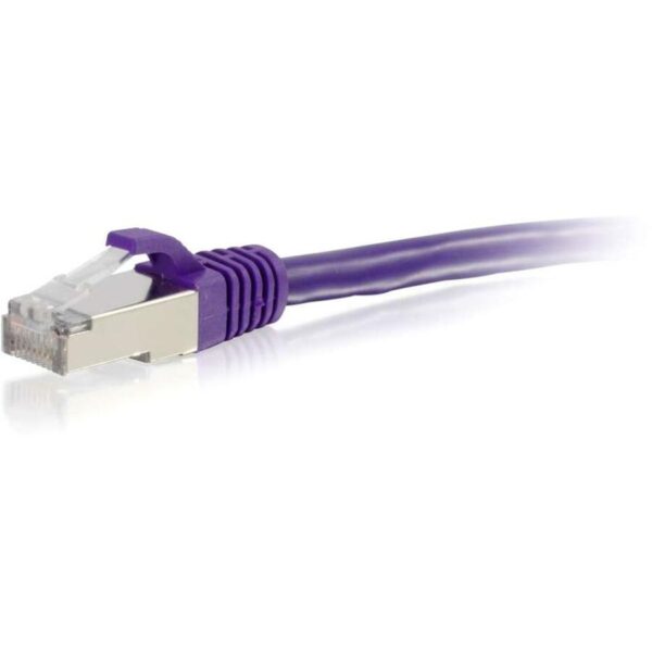 C2G 1ft Cat6 Snagless Shielded (STP) Ethernet Network Patch Cable - Purple - Image 2