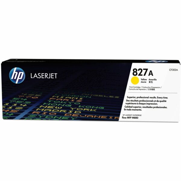 HP 827A (CF302A) Original Standard Yield Laser Toner Cartridge - Single Pack - Yellow - 1 Each