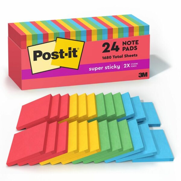 Post-it® Super Sticky Notes Cabinet Pack - Playful Primaries Color Collection