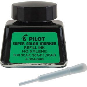 A bottle of green ink and a marker.