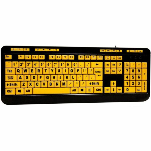 Adesso Luminous 4X Large Print Multimedia Desktop Keyboard