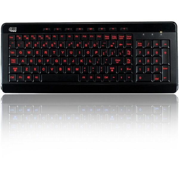 Adesso 3-Color Illuminated Compact Multimedia Keyboard - Image 2