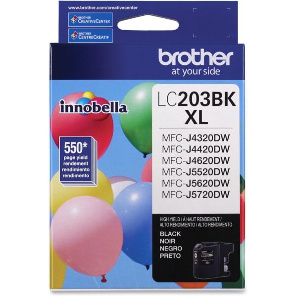 Brother LC203BK High Yield Inkjet Ink Cartridge - Black - 1 Each