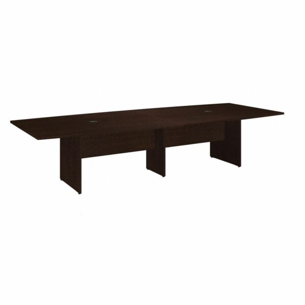 Bush Business Furniture 120L x 48W Boat Top Conference Table - Mocha Cherry