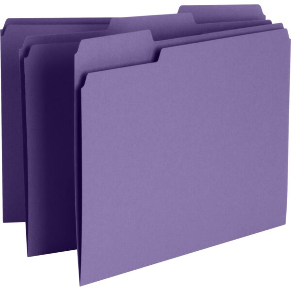 Business Source 1/3 Tab Cut Recycled Top Tab File Folder - Image 2