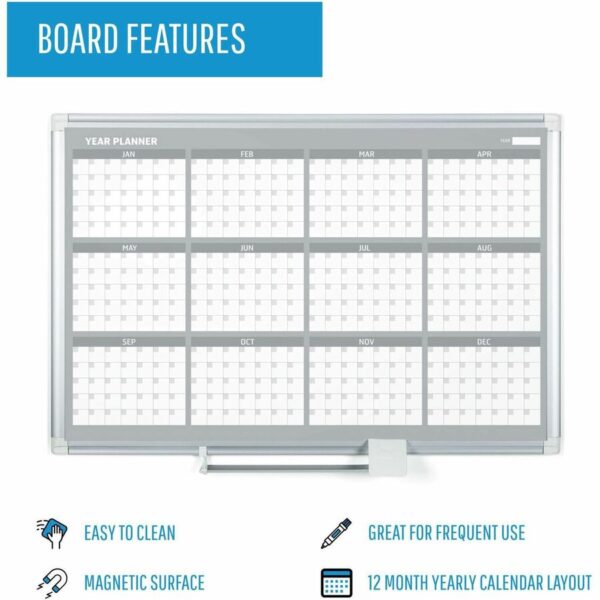 MasterVision 48" 12-month Calendar Planning Board - Image 4