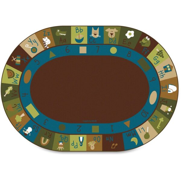 Carpets for Kids Learning Blocks Nature Oval Rug