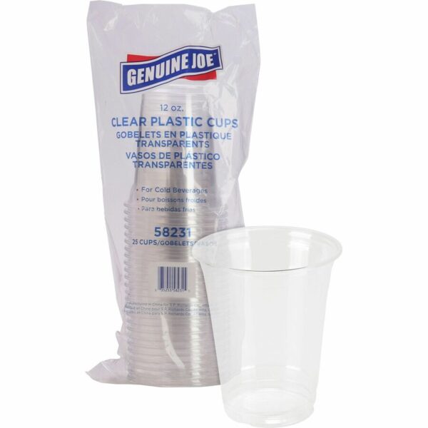 Genuine Joe 12 oz Clear Plastic Cups