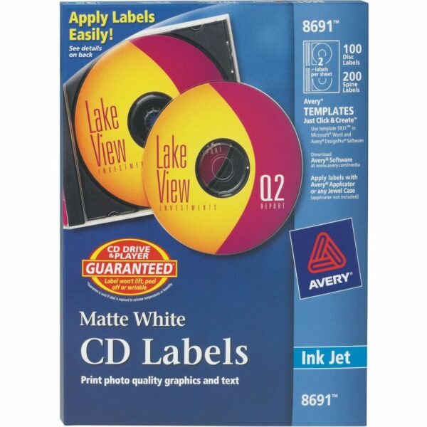 Avery® Clear CD/DVD Inkjet Matte Labels