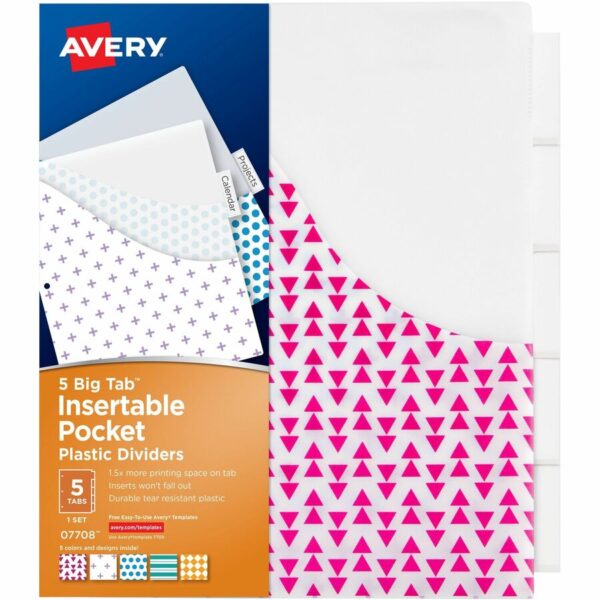 Avery Big Tab Insertable Plastic Pocket Dividers