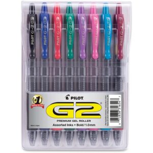 A set of pens in different colors and sizes.