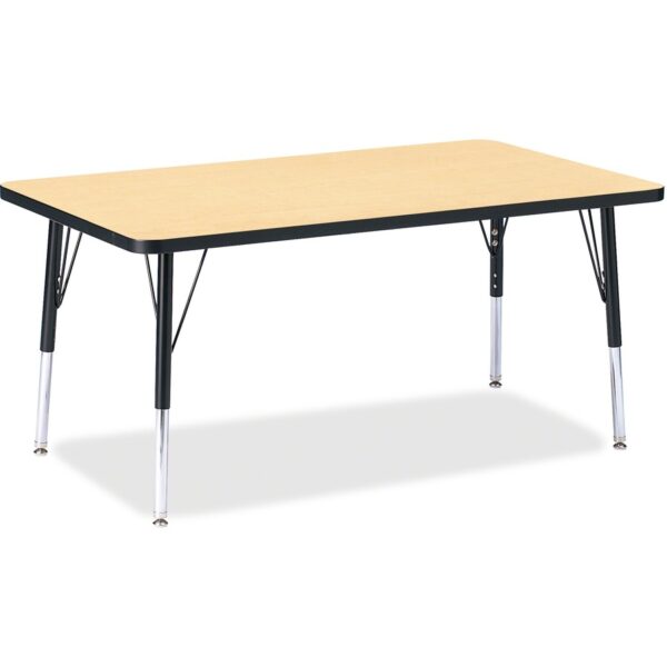 Jonti-Craft Berries Height Maple Top Black Edge Rectangle Table