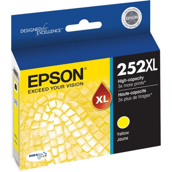 Epson DURABrite Ultra 252XL Original High Yield Inkjet Ink Cartridge - Yellow - 1 Each