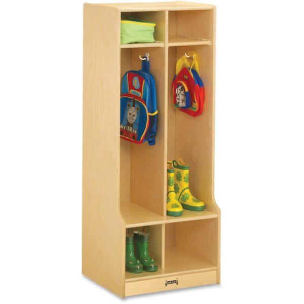 Jonti-Craft Rainbow Accents 2 Section Sitting Step Coat Locker