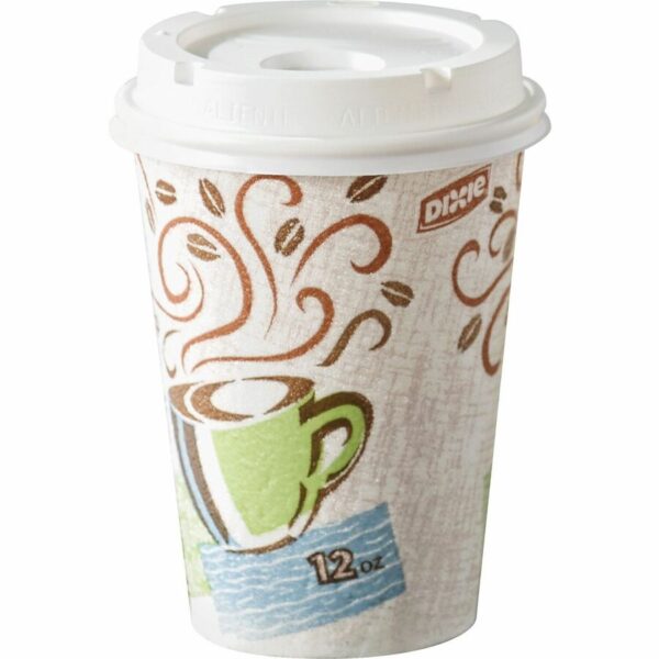 Dixie PerfecTouch 12 oz Insulated Paper Hot Coffee Cups by GP Pro - Image 3