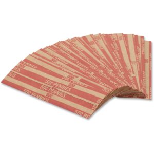 A set of 2 0 red and white striped paper money.