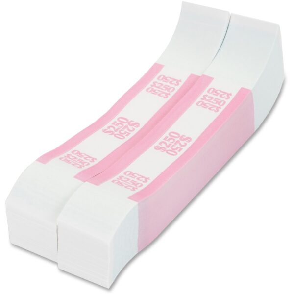 A pair of pink and white paper towels.