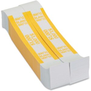 A pair of yellow and white paper money.