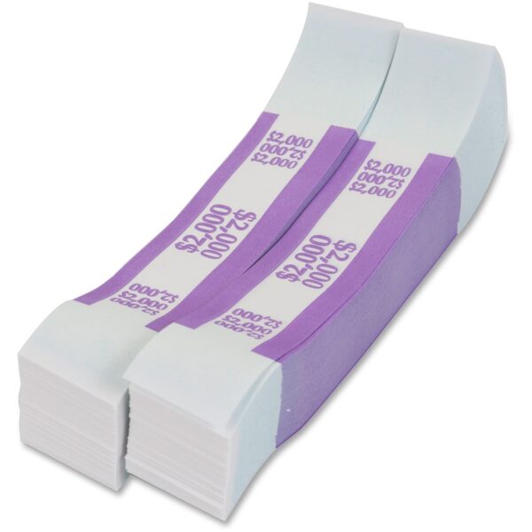 A pair of purple and white paper money.