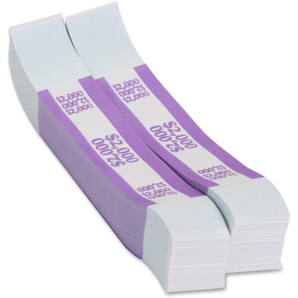 A pair of purple and white paper money.