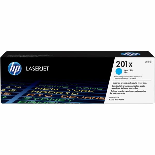 HP 201X (CF401X) Original High Yield Laser Toner Cartridge - Single Pack - Cyan - 1 Each