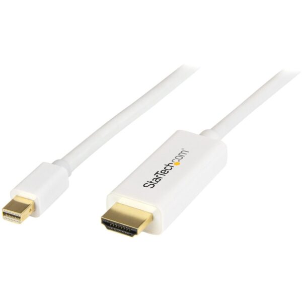 StarTech.com Mini DisplayPort to HDMI converter cable - 3 ft (1m) - 4K - White