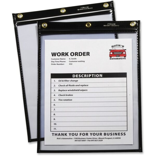 C-Line Heavy-Duty Super-Heavyweight Plus Stitched Shop Ticket Holders - 9" x 12"