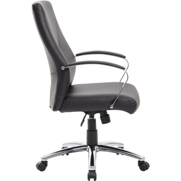 Boss Leatherplus Executive Chair with Chrome Accent - Image 3