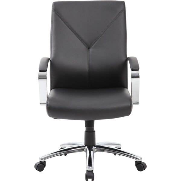 Boss Leatherplus Executive Chair with Chrome Accent - Image 5