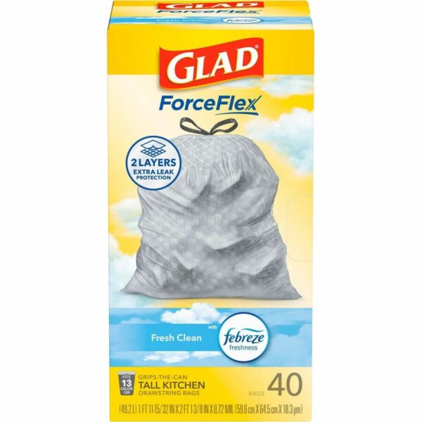 Glad ForceFlex Tall Kitchen Drawstring Trash Bags