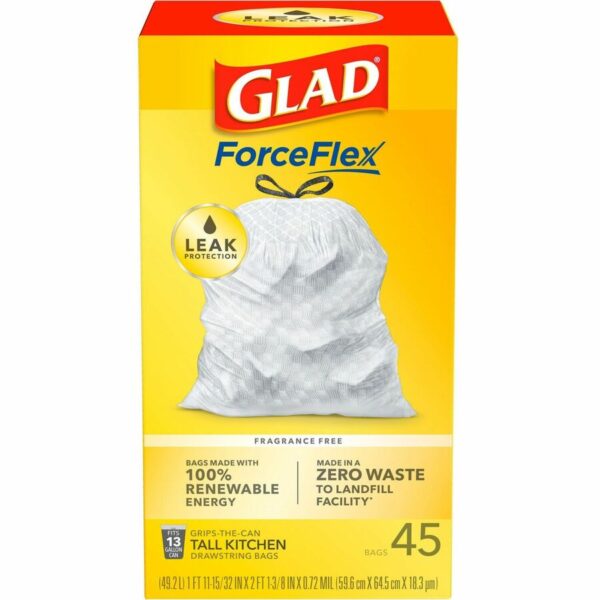 Glad ForceFlex Tall Kitchen Drawstring Trash Bags