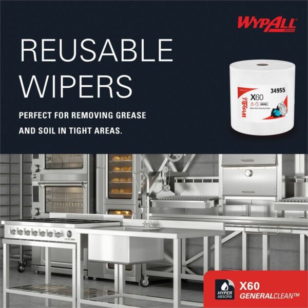 Wypall GeneralClean X60 Multi-Task Cleaning Cloth Jumbo Roll - Image 6