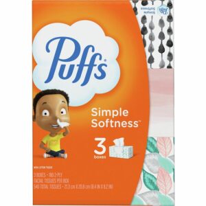 Puffs facial tissues, 3-ply, white, 1 0 5 sheets / box