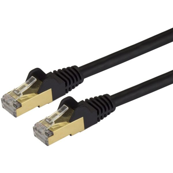 StarTech.com 7 ft Black Shielded Snagless 10 Gigabit Cat 6a STP Patch Cable