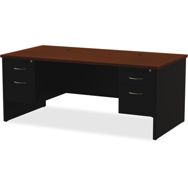 Lorell Fortress Modular Series Double-Pedestal Desk - Image 2