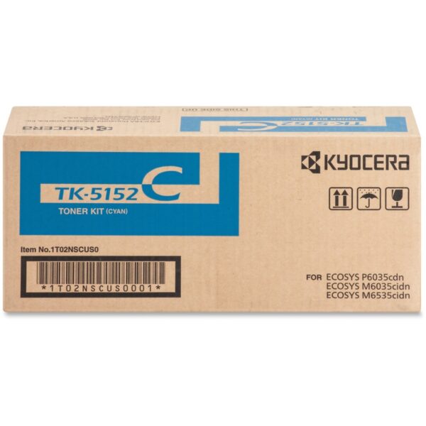 Kyocera TK-5152C Original Laser Toner Cartridge - Cyan - 1 Each