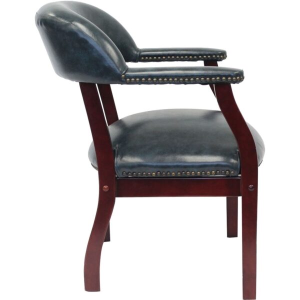 Boss Captain's Chair In Blue Vinyl - Image 3