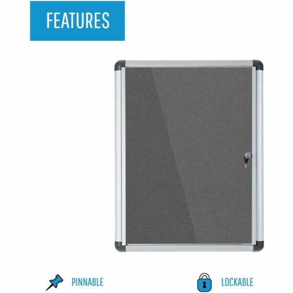 MasterVision Magnetic Gray Fabric Enclosed Board - Image 5