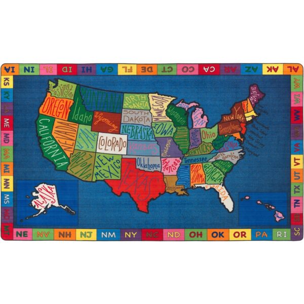 Flagship Carpets My America Doodle Map Rug